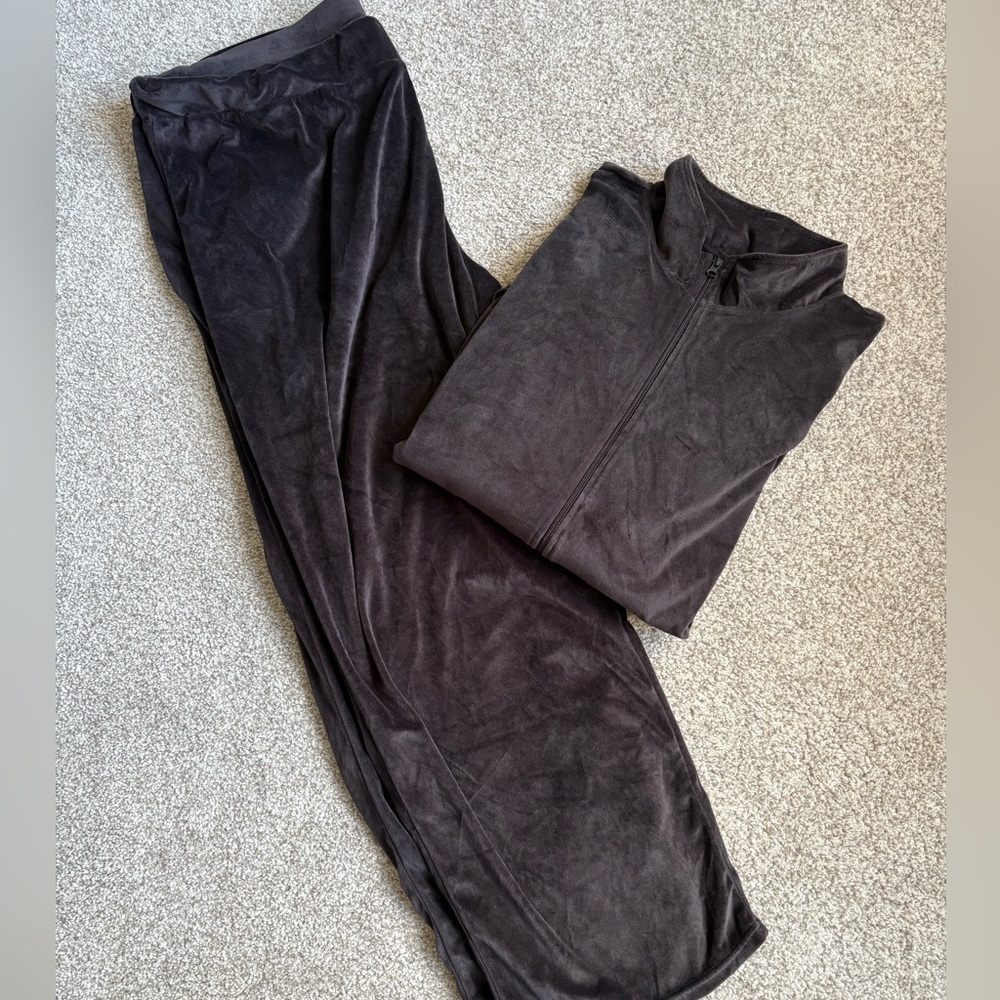 Athletic Works Women's Charcoal Velour Track Set